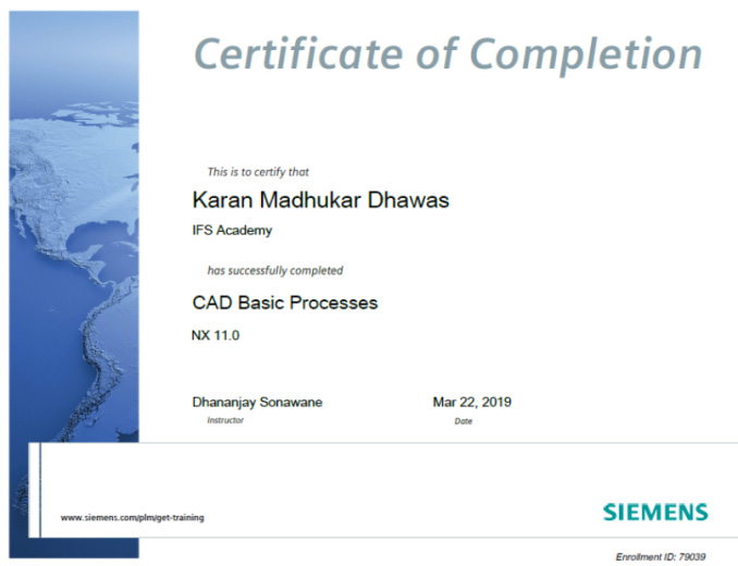 SIEMENS PLM Software Authorised Certificate